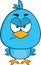 Angry Blue Bird Cartoon Character