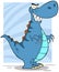 Angry Blue Dinosaur