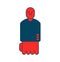 Angry boss icon. Red director isfist. Business concept symbol