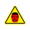 Angry Boss Warning sign yellow. Evil Head Hazard attention symbol. Danger road sign triangle terrible Director