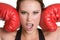 Angry Boxing Woman