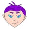 Angry boy avatar. Cartoon boy character. Vector illustration