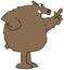 Angry brown bear wagging its finger