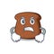 Angry brown bread mascot cartoon