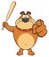 Angry Brown Bulldog Cartoon Mascot Character Holding A Bat And Pointing