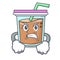 Angry bubble tea mascot cartoon