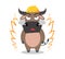 Angry buffalo cartoon character