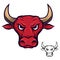 Angry bull head