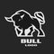 Angry bull, monochrome logo.