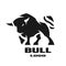 Angry bull, monochrome logo, symbol.