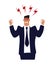 Angry businessman, a man in a suit and tie is upset or furious. Concept of burnout office worker, problems at work