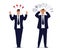 Angry businessman, a man in a suit and tie is upset or furious. Concept of a burnout office worker, problems at work. A