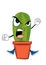 Angry cactus cartoon