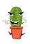 Angry cactus cartoon