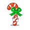 Angry candy cane character shaped a cartoon