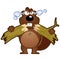 Angry cartoon beaver mascot character illustration