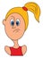 Angry cartoon blonde girl vector illustration