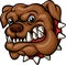 Angry cartoon bulldog head mascot