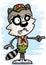 Angry Cartoon Female Raccoon Scout