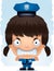 Angry Cartoon Girl Police Officer