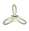 Angry cartoon illustration of airplane propeller