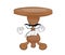 Angry cartoon illustration of antique round table