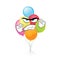 Angry cartoon illustration of bunch of baloons