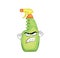 Angry cartoon illustration of spray bottle cleaner