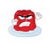 Angry cartoon illustration of strawberry jelly