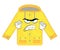 Angry cartoon illustration of yellow rain coat