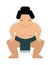 Angry cartoon japanese fat sumo wrestler vector illustration.