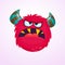 Angry cartoon monster. Angry red monster emotion. Halloween vector illustration