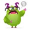 Angry cartoon monster character mascot. Halloween vector illustration. Clipart.