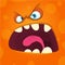 Angry cartoon monster face. Halloween mask avatar for print.