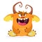 Angry cartoon monster sitting