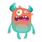 Angry cartoon monster zombie design. Halloween vector illustration of monster character. Big set of cartoon monsters