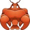 Angry Cartoon Muscular Crawfish