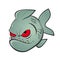 Angry cartoon piranha