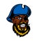 Angry cartoon pirate captain with eye patch