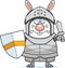 Angry Cartoon Rabbit Knight