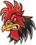 Angry Cartoon Rooster Mascot Head Illustration