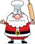 Angry Cartoon Santa Claus Chef