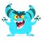 Angry cartoon small troll . Vector illustration of a little creepy monster.