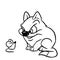 Angry cat little mouse coloring page cartoon illustration