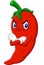 Angry chili pepper cartoon