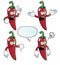 Angry chili pepper set