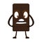 Angry chocolate bar cartoon character