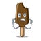 Angry chocolate ice cream mascot cartoon