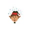 Angry Christmas Elf Ð¡haracter in Green Hat Vector Illustration