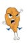 Angry ckicken leg cartoon